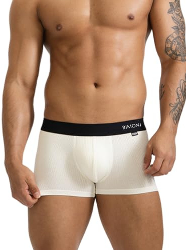 BIMONI Premium Very Soft Viskose Herren Low Rise Sexy Boxer Brief Unterhose Boxershorts Trunk Männer Hipster Unterwäsche