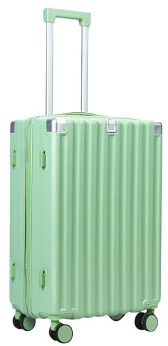 toxaaiwr 24 Hardside Luggage Spinner Wheel Luggage with Foldable Cup Holder TSA Lock Suitcase Built in USB Port & Hook, Scratch-Resistant Textured Surface Suitcase Green