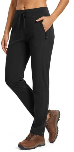 donhobo Damen Wanderhose Leichter Schnelltrocken Outdoorhose Atmungsaktiv UV-Schutz Stretch Trekkinghose Jogginghose Funktionshose, Schwarz, XXL