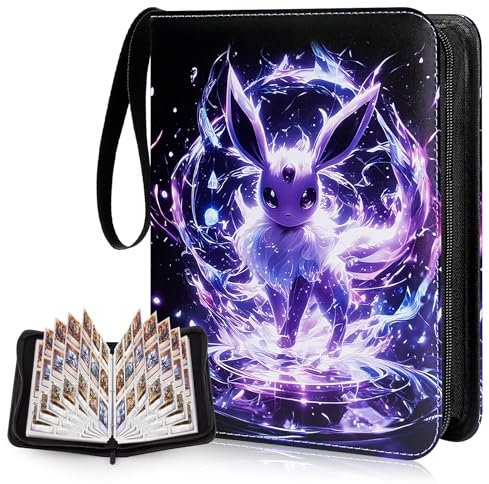 Niaetuto 50 Pages Classeur Carte,Album Porte Cartes,Capacité 900 Cartes,Albums pour Cartes à Collectionner,Imperméable Album Carte,Organissateur de Cartes,Livre Carte en Cuir Fermeture (YB-900)