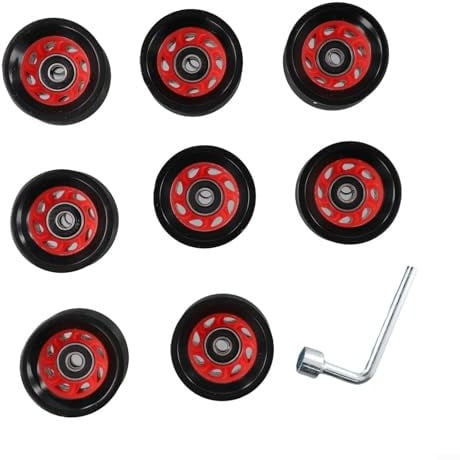 Rollschuhe für den Innenbereich, 58 mm x 39 mm, für Roller-Derby, Speed-Skating, Artistic, Jam, Rink & Rhythm Skates, verschleißfeste PU-Räder, zweireihiges Rollschuh-Zubehör (schwarz (95A))