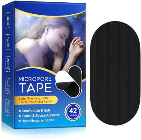 42 Stück Mouth Tape for Sleeping, Mundpflaster Schlafen, Anti Schnarch Schlafpflaster und Mund Tape, Mundkleber Nachts, Hilft Gegen Schnarchen und Entwickelt Nasenatmungsgewohnheiten