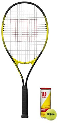 Wilson Energy XL Tennisschläger 2025 schwarz/gelb (& Tennisbälle)