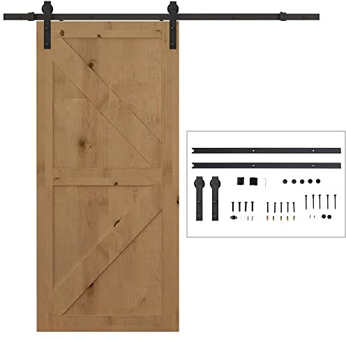HOMCOM Kit de porte coulissante système galandage pour porte épaisseur 35-40 mm largeur max. 2 m charge max. 90 Kg acier noir