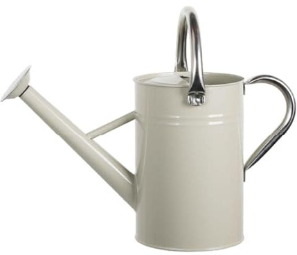 FashionCha 5L Regadera de Gran Capacidad para Plantas, Regadera Profesional para Jardín con Cabezal Desmontable Antifugas, Mango de Acero Inoxidable, para Plantas de Interior y Exterior, Blanco