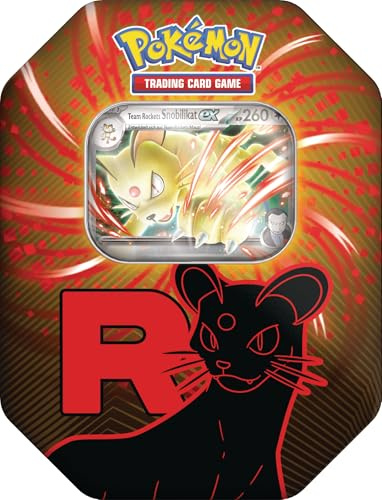Pokémon-Sammelkartenspiel: Tin-Box Team Rocket – Nidoking-ex (1 holografische Promokarte & 4 Boosterpacks)