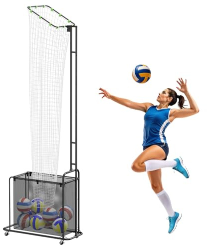 Volleyball-Trainingsnetzsystem, Pitching-Übung/Spiking-Übung tragbare Netzstation, einfache Einrichtung für drinnen und draußen, Zielnetz zum Servieren von