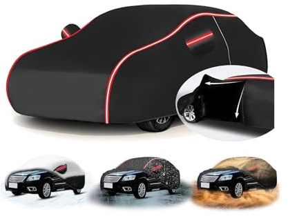 Autoabdeckung für Mazda 3(2019-2023),4-Jahreszeiten Auto-Abdeckung - Wasserdicht + Staubdicht + UV-Schutz, Hitze- & Säurebeständig mit Reflektorstreifen