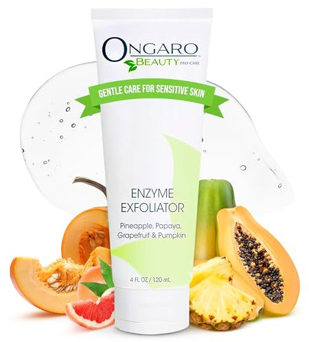Bio-Enzym-Peeling von Ongaro Beauty; Entfernt sanft abgestorbene Hautzellen, bester Anti-Aging Hautreiniger für das Gesicht mit probiotischer Technologie, Aloe Vera, Apfelstammzellen und Peptiden; 4oz