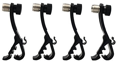 Boseen Shockproof Drum Rim Microphone Clip for Microphone Clamps Holder with Groove Gear(Pack of 4)