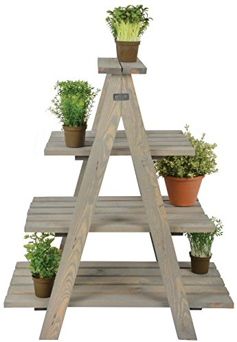 Esschert Design Pflanzenleiter, 62 x 39 x 73 cm, in Holz, 4 Etagen, Holzleiter