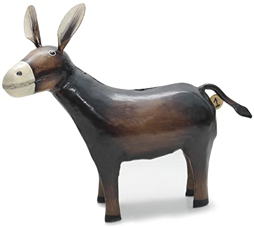 EXNER dekorative witzige Spardose Sparbüchse Esel Dukaten-Esel Metall bemalt