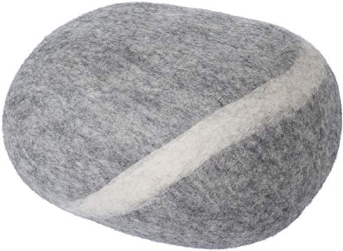 myfelt Carl - Filz Kieselstein, Meditationskissen, Yogakissen, Dekokissen hellgrau rund - Größe S