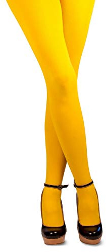 Thetru Damen-Strumpfhosen in gelb | Größe L/XL | Blickdichte-Strumpfhosen für Karneval und Fasching (gelb)