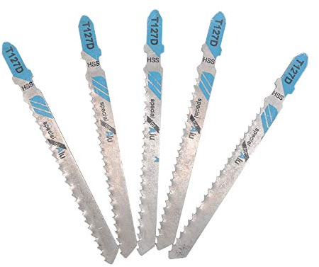 Jigsaw Blades MASO 5 PCS T127D T-Shank Jig Saw Blade Universal Jig Blade Assortment for Cutting Metal Wood PVC and More - fit Bosch, Dewalt, Hitachi, Makita, Festool etc