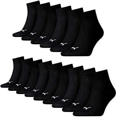 PUMA 15 Paar Unisex Quarter Socken Sneaker Gr. 35-49 für Damen Herren Füßlinge, Farbe:200 - black, Socken & Strümpfe:39-42