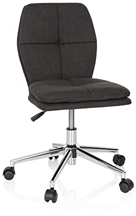 hjh OFFICE 670940 Kinder-Schreibtischstuhl Joy I Stoff Schwarz moderner Drehstuhl, bequem gepolstert, höhenverstellbar