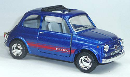 generisch FIAT 500 Nuova Modellauto Spritzguss ca. 12cm = 1:24 in blau metallic/offen