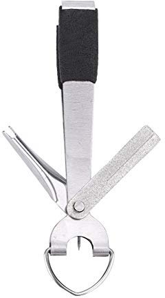 Keenso Stainless Steel Fishing Knot Quick Tool, Multi-functional 4 in 1 Fly Line Cutter Clippers with Zinger Retractor Combo Stainless Steel Fishing Knot Quick Tool