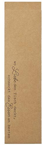 Bada Bing 16er Set Bestecktaschen Aus Stabilem Papier Kraftpapier in Natur Braun Mit Angesagten Sprüchen Ca. 26,5 x 7 cm Spruch In Schwarz/Weiß Wo Liebe den Deko Tisch 98