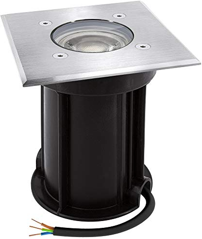 linovum BOQU Bodenleuchte aussen IP67 LED GU10 6W neutralweiß 230V - Boden Einbaustrahler quadratisch befahrbar bis 500Kg