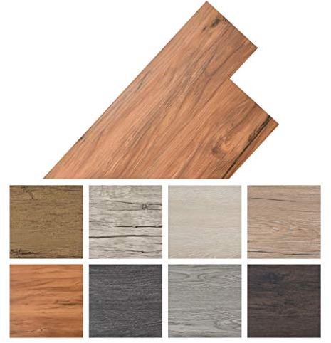 Tidyard PVC Laminat Dielen Selbstklebend Vinylboden Vinyl Boden Bodenbelag Fußboden Designboden Dielenboden Landhausdiele 5,02 m² 2 mm Ulme Natur