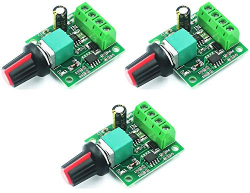 Greluma 3 Pezzi 1.8v 3v 5v 6v 7.2v 12v 2A 30W DC Regolatore di Velocità del Motore(PWM) 1803BK Interruttore Driver Regolabile