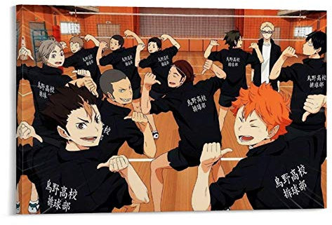 YZLI Haikyuu!! Anime-Poster, dekoratives Gemälde, Leinwand, Wandkunst, Wohnzimmer, Poster, Schlafzimmer, Gemälde, 60 x 90 cm