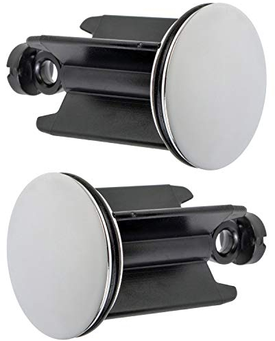 Tapón Universal para Lavabo de Baño, Ø 40 mm, 2 Pack, Tapón de Baño Cromado, Hecho de Latón con Sello de Goma, para Bidés de Baño, Enchufe Regulable en Altura, Libre de óxido y a Prueba de Fugas