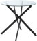 HOMCOM Dining Table with Clear Tempered Glass Top, Round Table with Metal Legs, Modern Kitchen Table for Dining Room Living Room, Black