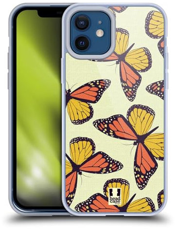Head Case Designs Monarca Patrón de Mariposa Caso Funda de Gel Suave Compatible con Apple iPhone 12 / iPhone 12 Pro
