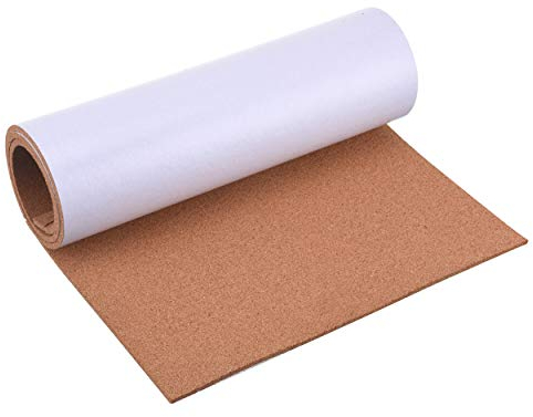 SUNGIFT Korktafelrolle 0,6 cm dick – 127 x 40,6 cm Korkrollen, selbstklebende Pinnwände, Naturkorkfliesen mit 100 Reißzwecken, Mini-Wandstreifen, rahmenlose Korkplatten für die Wand