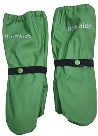 Rainkids Kinder Matschhandschuhe leicht gefüttert Buddelhandschuhe wasserdicht (Gr. 3 (ca. 5-8 Jahre), farngrün)