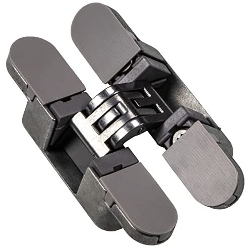 JUVA Tür-Scharniere klappbar Scharnier-band unsichtbar | 2 Stk Einbohrband Chrom 180° für Drehtüren | KUBIKINA | Scharniere schwerlast für Möbel-Türen | Schaniere für Holzdicken ab 18 mm | Stahl