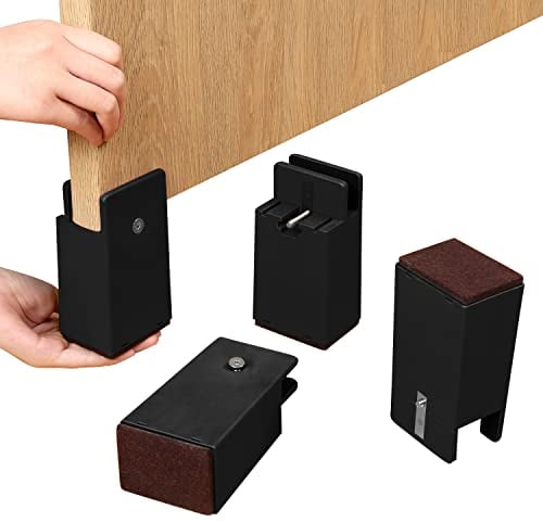 Ezprotekt Einstellbare Bett- und Möbelerhöhungen mit Schraubklemme, 10,2 cm, robuste Sofa-, Stuhlerhöhungen, passend für quadratische, runde Stuhlbeindurchmesser von 0,–3,8 cm, unterstützt 9.000 kg