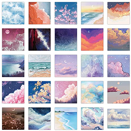 Scenery Cloud Sticker Pack(50 Pcs) for Girls, Kawaii Stickers for Laptop,Luggage Case,Water Bottles,Bike,Helmet, Journal,Scrapbook,Room, Vinyl Waterproof Aesthetic Stickers for Kids Girls Women