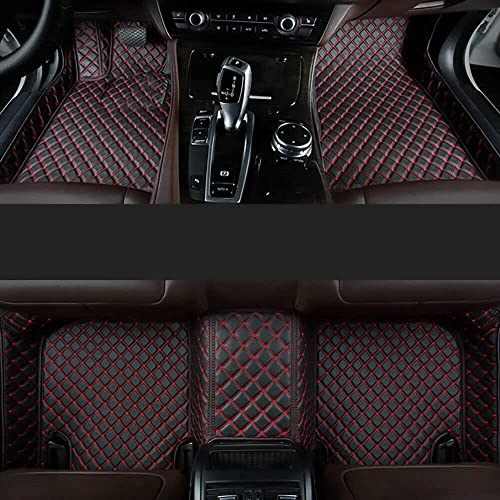 NYMCAR Nach Maß Auto FußMatten für Audi BMW Mercedes-Benz Mini Smart Alle Modelle BJ.2000-2023 (Schwarz Rot)