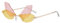 RUNHUIS Randlose Dragonfly Sonnenbrille Vintage Retro Flügel geformt Schmetterling Feenhafte Schatten Brille Fashion Party Brillen für Damen Herren (Gelb-rosa)