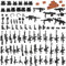 BloxBrix 88 pcs Weapons-Machine-Guns-rifles compatible with Major Brands, minifigures-add-ons-Militarybase-Barracks-toy-Soldiers-Police, WW2-Modern-Swat-Battle-Ammo-Belt-Decations for Army-men