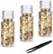 WEDAMOO 3 Essbare Blattgoldblätter, Essbare Tortendeko, mit Pinzette, Blattgold Essbar Goldfolie DIY Handwerk Blattgold Flocken für Lebensmitteldekoration, Malerei, Kunsthandwerk