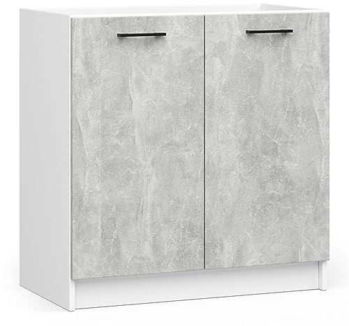 AKORD Armadio da cucina sotto il lavandino con piano di lavoro 82x80 cm | Armadio da cucina | Credenze OLIWIA | Spazioso | Robusto | Adatto a ogni design | Per una piccola cucina |