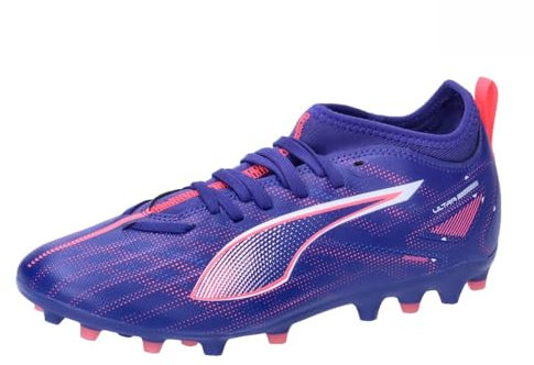 PUMA Ultra 5 Match MG Jr, Soccer Shoe, Lapis Lazuli White-Sunset Glow, 36 EU