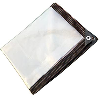 Bâches Transparentes imperméables Rideau de bâche Transparente avec œillets pour Plantes de terrasse, Serre, Meubles de Jardin, Voitures 2 x 2 m/2 x 5 m/3 x 3 m/4 x 7 m/5 x 5 m/6 x 9 m/7 x 7