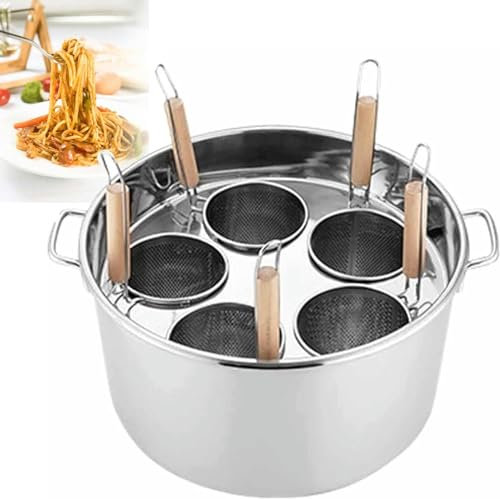 Stainless Steel Spaghetti Pasta Pot, 3holes,4holes,5holes Pasta Pot with Strainer, Cooking Pot, Pasta Pot, Soup Pot, for Household Kitchen Restaurant Cooking Tool,3holes-1