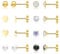 8PCS Helix Piercings Chirurgenstahl Medizinische Ohrstecker für Damen,Gold Silber14K Vergoldet Ohrstecker Set,Hypoallergene Klein Ohrringe, Conch Tragus Piercing (8 pairs stud earrings-gold)