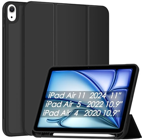 Sonlaryin Funda para iPad Air de 11 pulgadas 2024 M2, Air 6ª generación/Air 5ª generación 2022/Air 4ª generación 2020, funda delgada con soporte triple, compatible con Apple Pencil Pro/USB-C,
