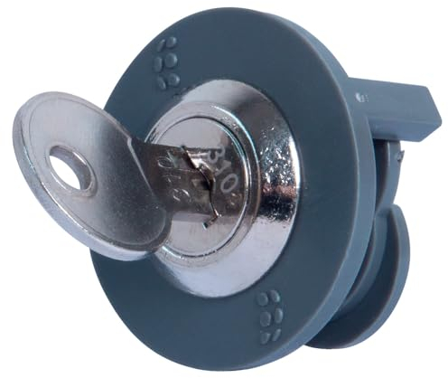 NCC-Licht 1 x Steckdosenschloss zum Abschließen von Steckdosen, Schutz vor Stromdiebstahl, Grau, mit 2 Schlüsseln