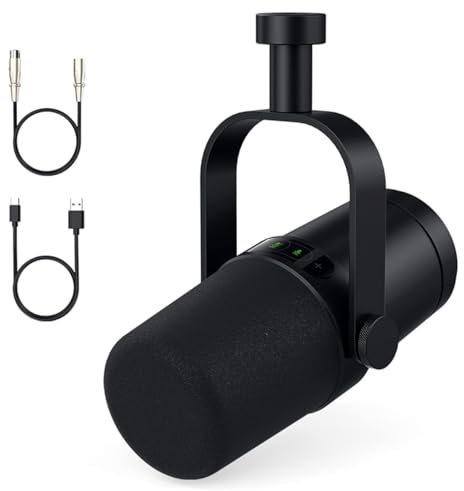 Namvo True Acoustic Dynamic Microphone, Noise Cancelling Dynamic Radio Microphone, Professional Podcast Microphone Set With Voice Isolation Technology