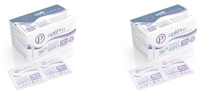 Optimum Medical OptiPro Pre-Injection Wipes (x100) - Individually Wrapped Disposable Medical Skin Cleaning Easy-Tear 70% Isopropyl Alcohol Sachet Wipes (Pack of 2)