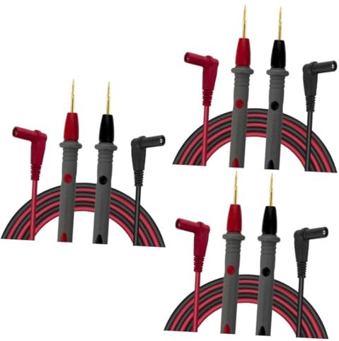 PartyKindom 3St Multimeter Prüfkabel digital multimeter goldene platte Goldbeschichtung Teststift Multimeter-Testleitung Sondentest Digital-Multimeter Multimeter-Klemmkabel Prüfspitze Black